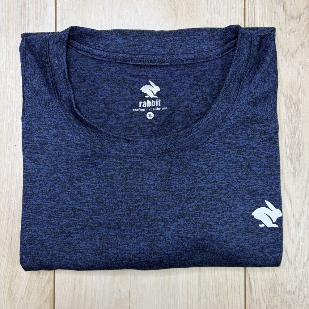 Rabbit Running Tee Shirt Long Sleeve Mens XL Blue Heather Performance Athleisure